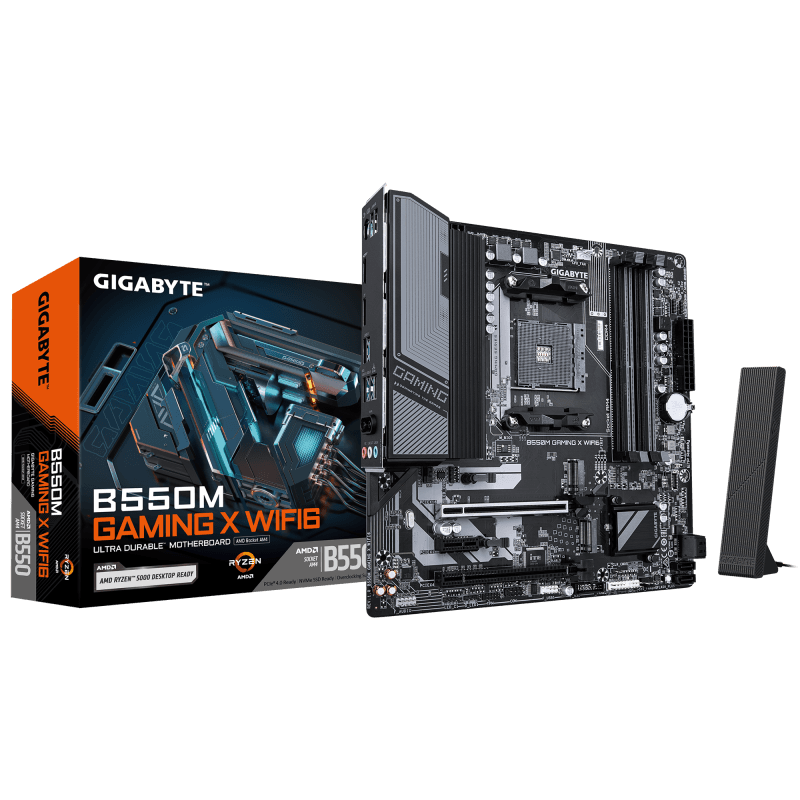 Placa de baza Gigabyte B550M GAMING X WIFI6, Socket AM4, DDR4, Micro-ATX