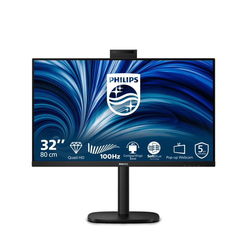Monitor Consumer Philips 32B2U3601H/00, 31.5", 2560 x 1440 pixeli, Black, 5 ani Garantie
