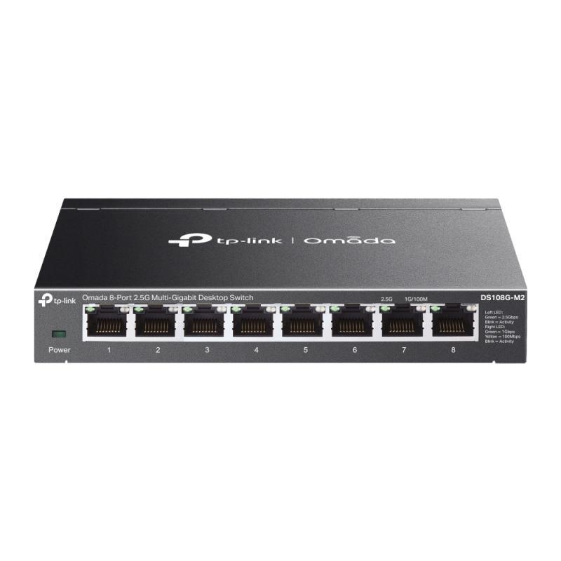 Switch TP-Link DS108G-M2, 8 x porturi RJ-45, viteza LAN 10/100/1000/2500 Mbps, standarde IEEE 802.3u, 802.3ab, 802.3x
