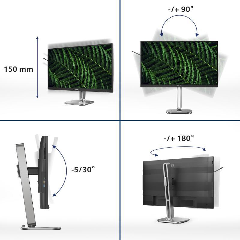 Monitor Consumer Philips 27B2G5500/00, 27", 2560 x 1440 pixeli, Anthracite, 3 ani Garantie