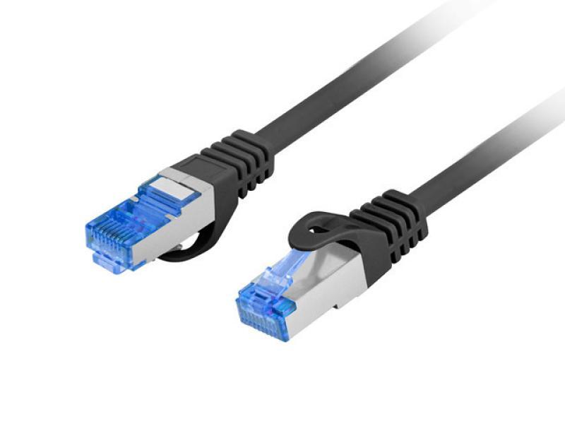Patch cord Cat.6A S/FTP LSZH CCA 1 m negru, Fluke Passed