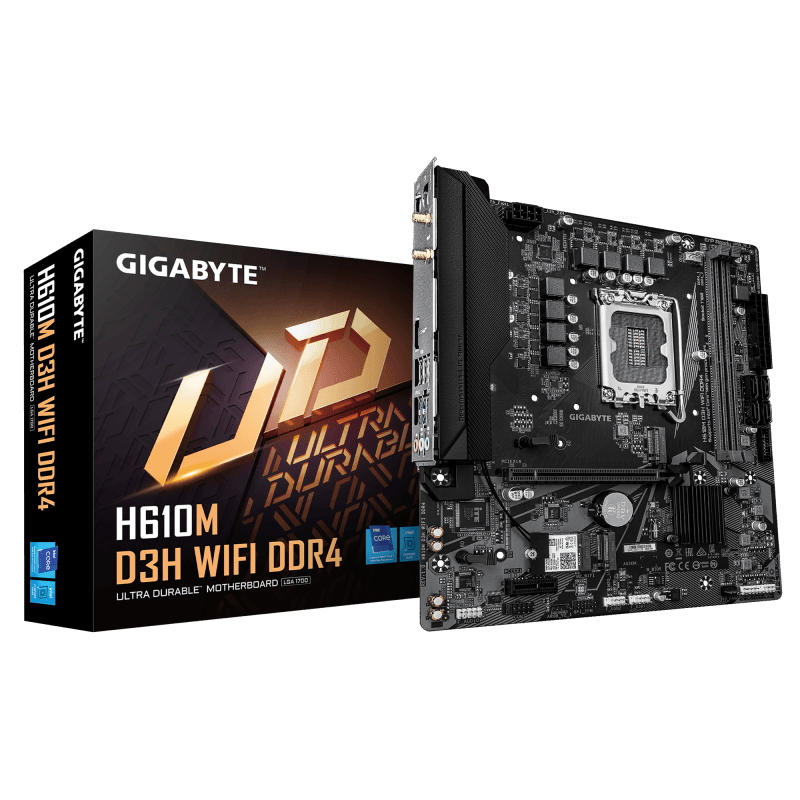 Placa de baza Gigabyte H610M D3H WIFI, Socket 1700, DDR4, Micro-ATX
