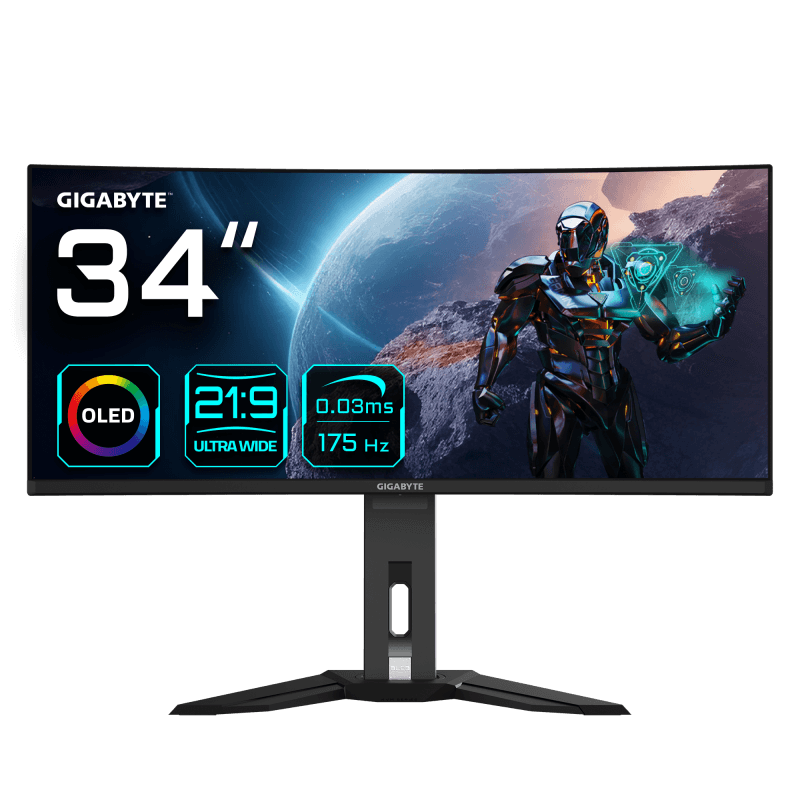 Monitor Gaming Gigabyte MO34WQC, 34", 3440 x 1440 pixeli, Black, 3 ani Garantie