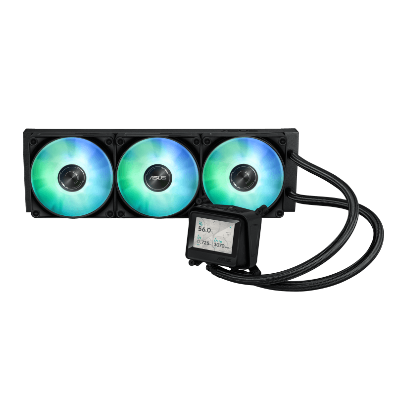Cooler Procesor ASUS MAX GAMING LC 360 ARGB LCD, Lichid, 12 cm, 3 ventilatoare, aRGB