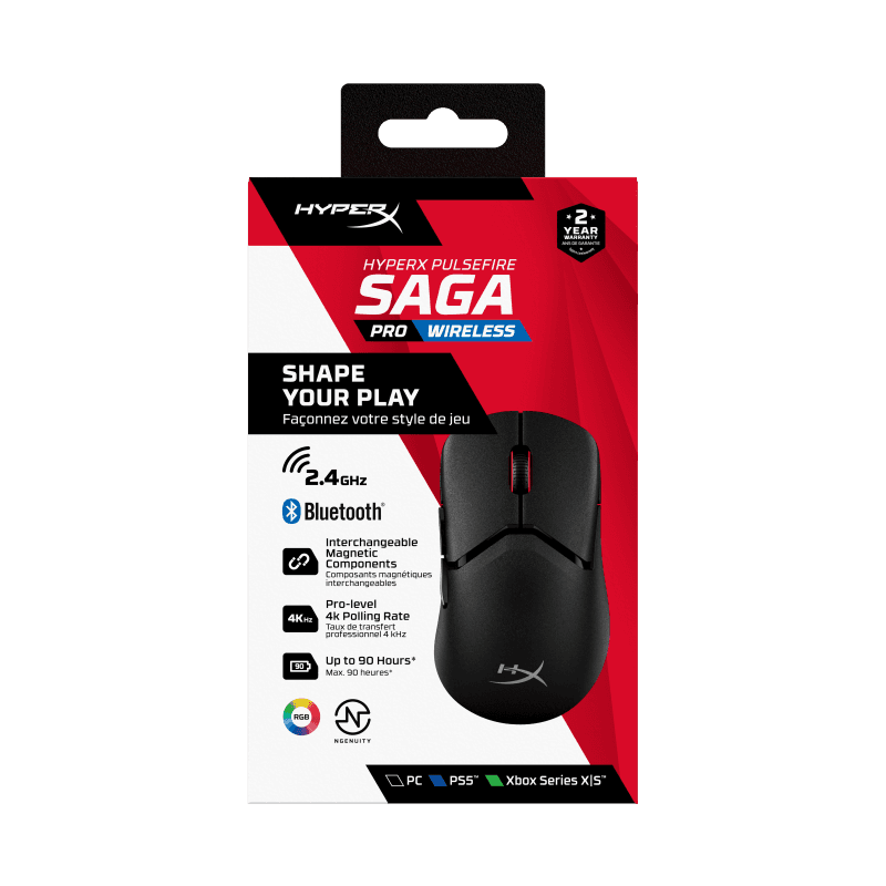 Mouse Gaming Wireless HyperX Pulsefire Saga Pro, 3200 dpi, Negru