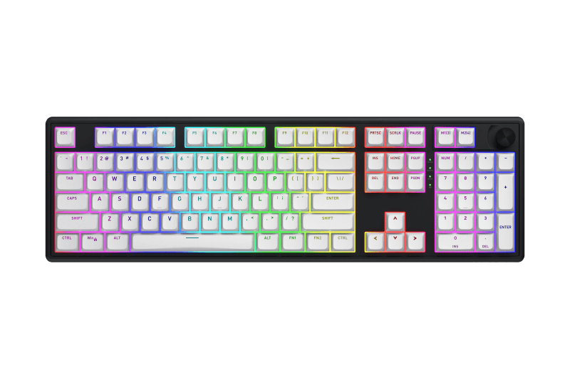 Tastatura Mecanica Gaming HATOR Skyfall Wireless 100, RGB, Wireless, Alb-Negru