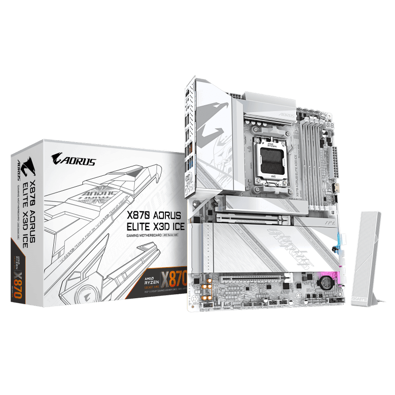 Placa de baza Gigabyte X870 AORUS ELITE X3D ICE, Socket AM5, DDR5, ATX