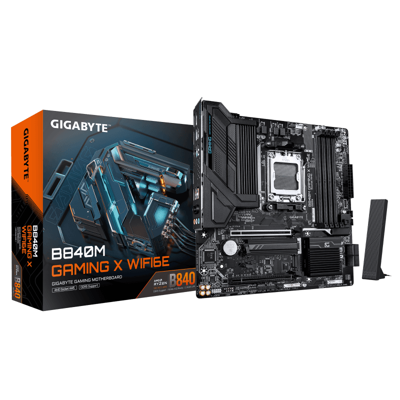 Placa de baza Gigabyte B840M GAMING X WIFI6E, Socket AM5, DDR5, Micro-ATX