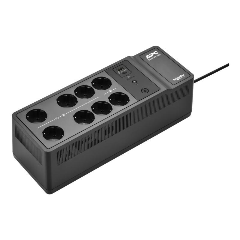 APC Back-UPS, 1050VA/600W Floor/Wall Mount, 230V, 8x Schuko CEE 7/3 outlets, USB Type A+C Port