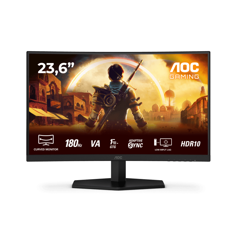 Monitor Gaming AOC C24G42E, 23.6", 1920 x 1080 pixeli, Black, Red, 3 ani Garantie