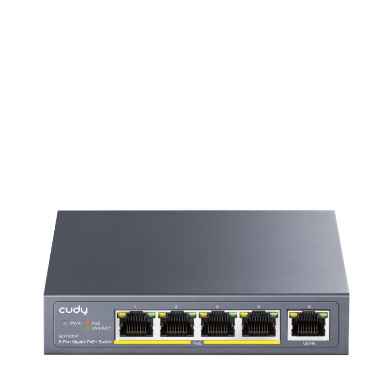 CUDY 5-Port 10/100/1000M PoE+ Switch 60W