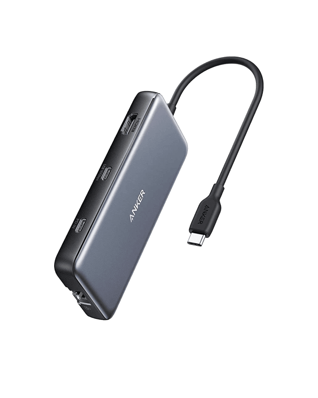 Hub USB Anker 555, USB-C, 8 porturi, HDMI, RJ-45, Gri