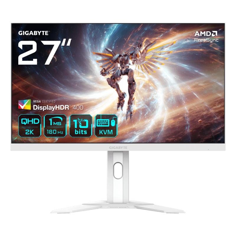 Monitor Commercial Gigabyte M27QA ICE, 27", 2560 x 1440 pixeli, White, 3 ani Garantie