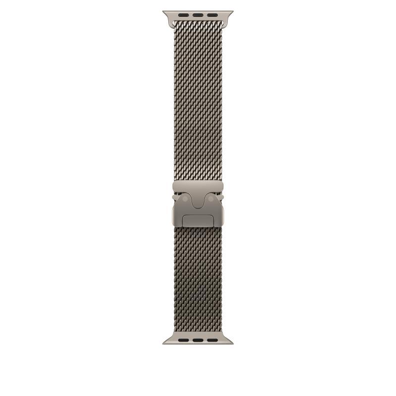 Curea pentru Apple Watch 49mm Natural Titanium Milanese Loop - Small