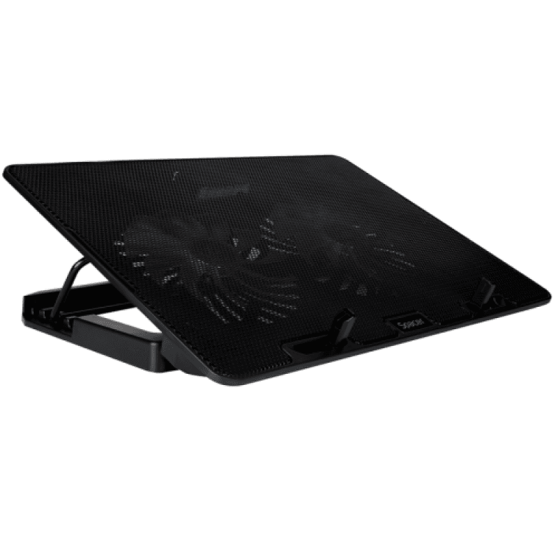STAND SPACER notebook 17″ Gaming, placa metal, 2x125mm LED fans,turatie:1200-1400rpm, 5 trepte Inaltime, RGB 7 jocuri