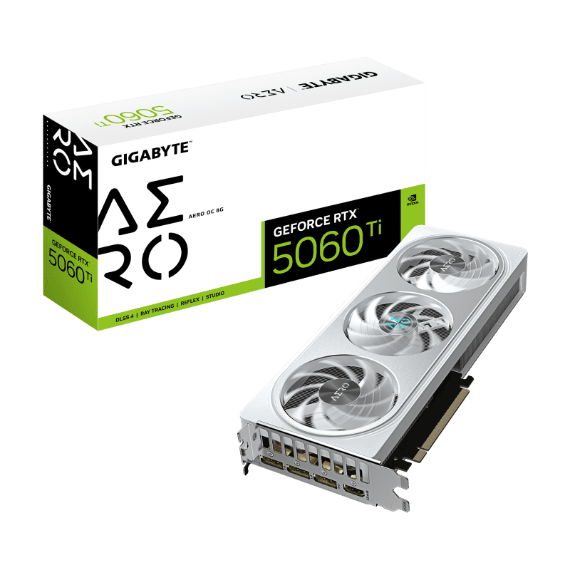 Placa video Gigabyte GeForce RTX 5060 Ti AERO OC, 8GB GDDR7, PCI Express 5.0, 128bit