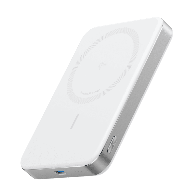Acumulator extern magnetic wireless Anker MagGo, 10000 mAh, Ultra-Slim, Qi2 15W, alb