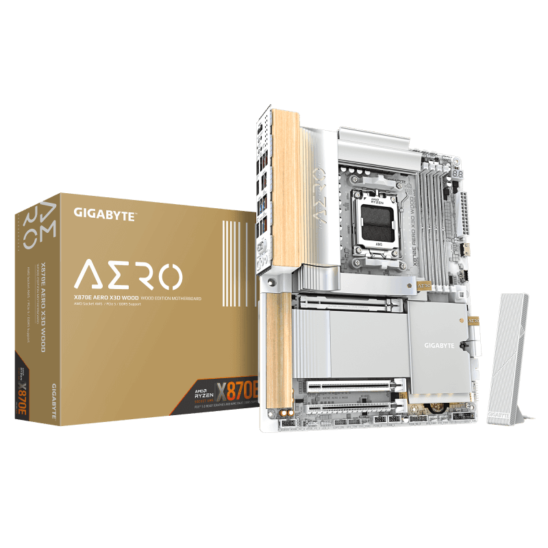 Placa de baza Gigabyte X870E AERO X3D WOOD, Socket AM5, DDR5, ATX
