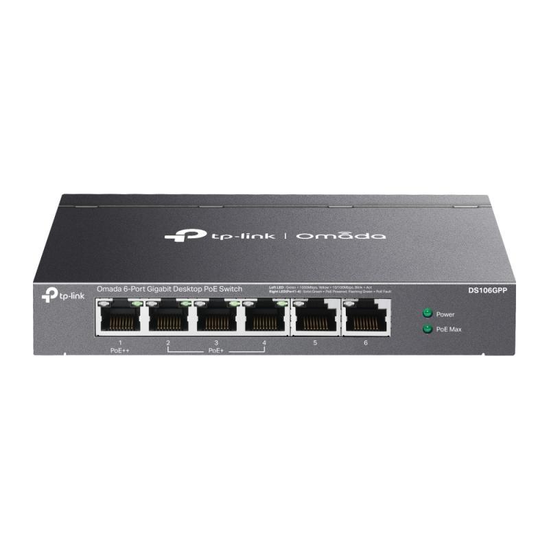 Omada 6-Port Gigabit Desktop Switch with 3-Port PoE+ and 1-Port PoE++ PORT: 1× Gigabit PoE++ Port