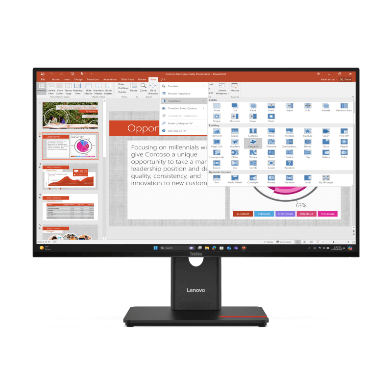 Monitor Commercial Lenovo ThinkVision T27-40, 27", 1920 x 1080 pixeli, Black, 3 ani Garantie