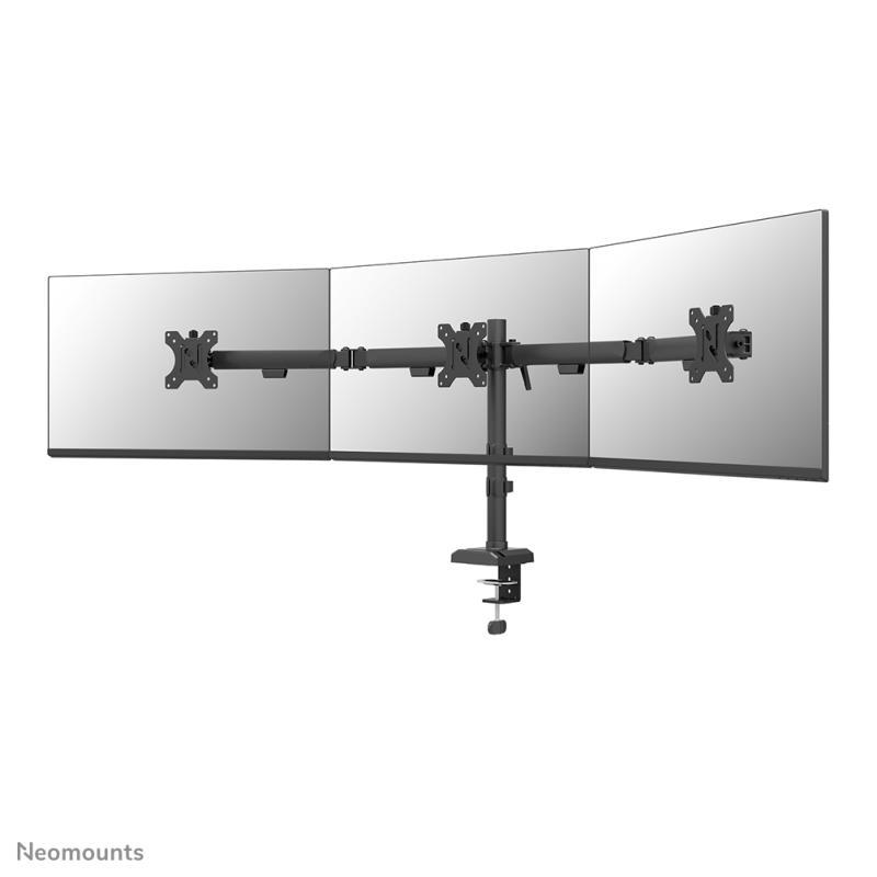 Brat triplu Neomounts DS60-600BL3; pentru display-uri cu diagonale 10"-27", sistem de prindere VESA 75x75~100x100
