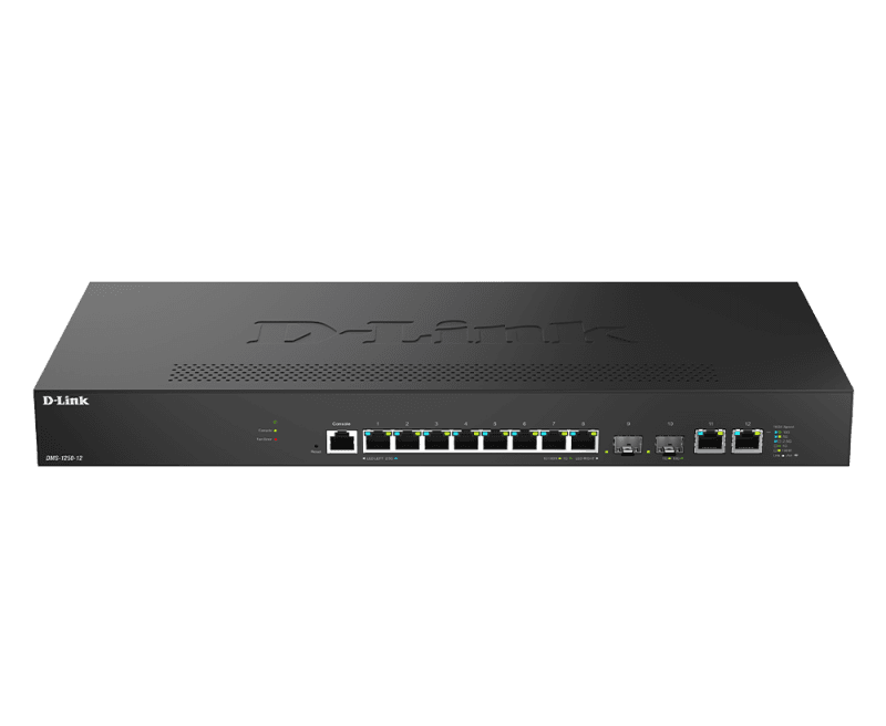 Switch D-Link 2.5Gigabit DMS-1250-10S, 8x RJ-45, 2x SFP+, 1x Console, 100/1000/2500 Mbps, compatibilitate 802.3u
