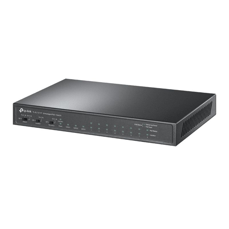 8-Port 10/100Mbps + 3-Port Gigabit Desktop Switch with 8-Port PoE+ PORT: 8× 10/100 Mbps PoE+ Ports
