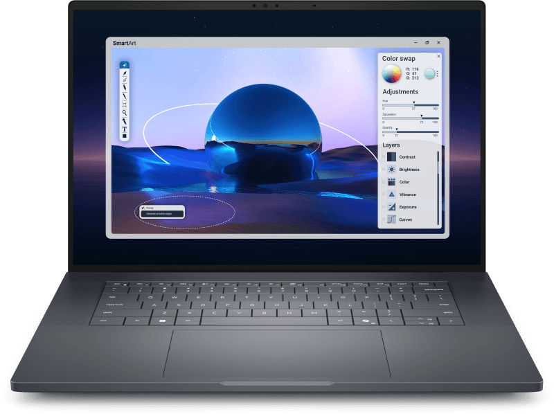 Laptop Workstation DELL Pro Max 16 Premium, cu procesor Intel Core Ultra 7 265H, 16'' IPS, 32 GB LPDDR5x, 1 TB SSD