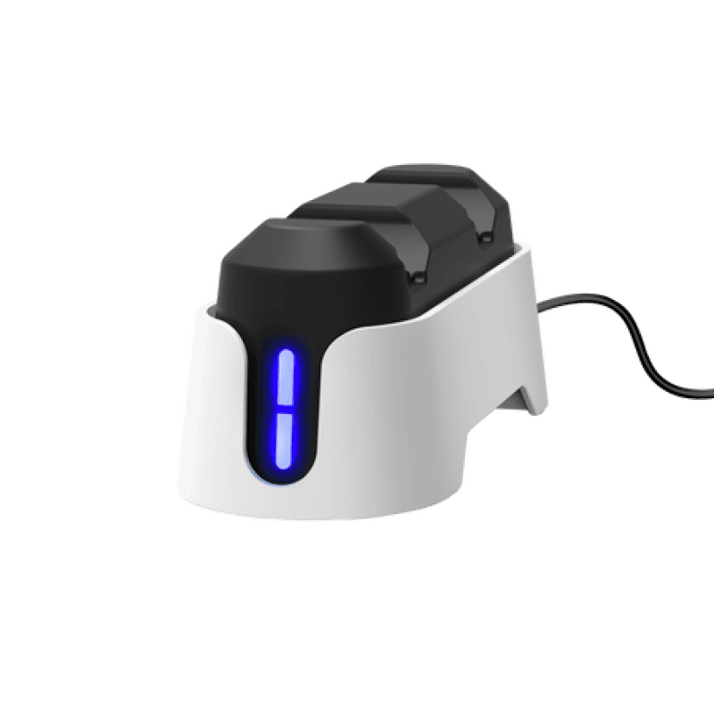 Dock dual incarcare Trust GXT 228 pentru controller PS5, material ABS, greutate 178g, alb
