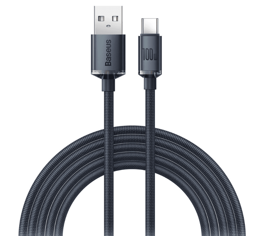 CABLU alimentare si date Baseus Crystal Shine, Fast Charging Data Cable pt. smartphone, USB la USB Type-C 100W, 2m