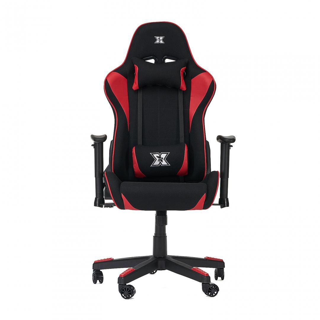 Scaun gaming X by Serioux, Torin, ajustabil, material textil, piston pe gaz, manere reglabile, baza stea cu 5 picioare