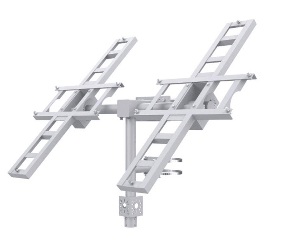 Suport dublu pentru panouri solare 2x VIGI 90W, din otel galvanizat, unghi de reglare manual: 5°~55°