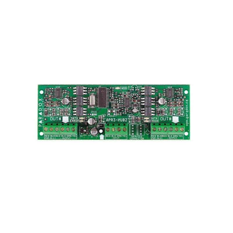 Hub 2 porturi si izolator Bus Paradox HUB2, compatibil cu SP, MG, EVO, 1 port de intrare, 2 porturi de iesire