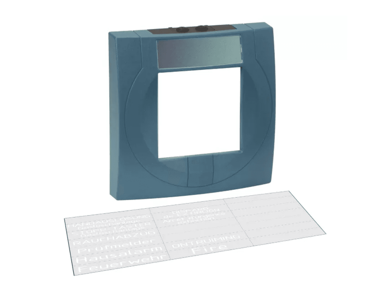 HW Carcasa buton cu geam albastru s.RAL5015, 704901.