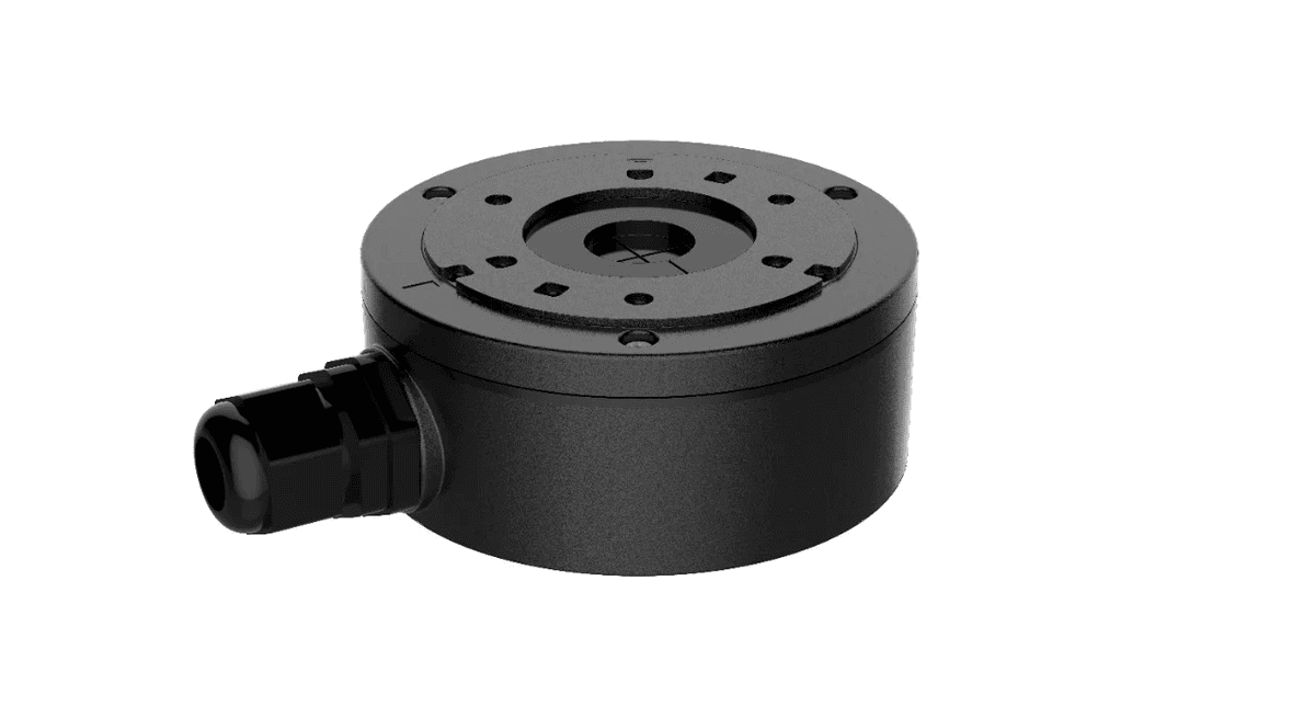Doza conexiune camere Hikvision DS-1280ZJ-XS(Black); aluminiu, dimensiuni: Φ100 x 43.2 x 129mm, greutate: 320g