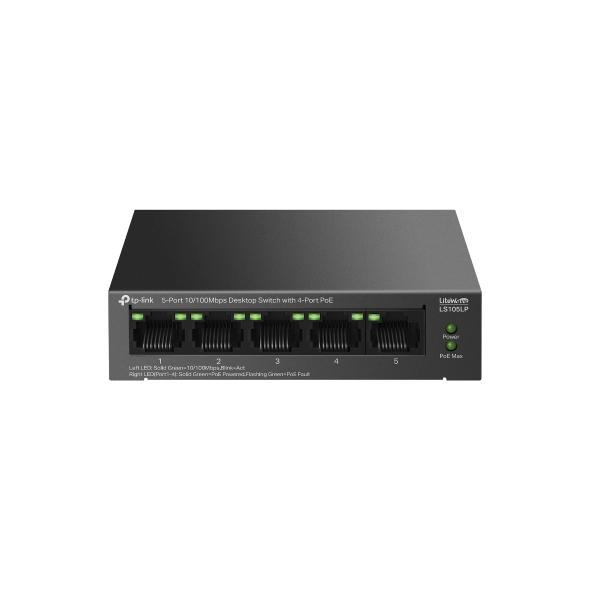 "5-Port 10/100 Mbps Desktop Switch with 4-Port PoE PORT: 4× 10/100 Mbps PoE Ports