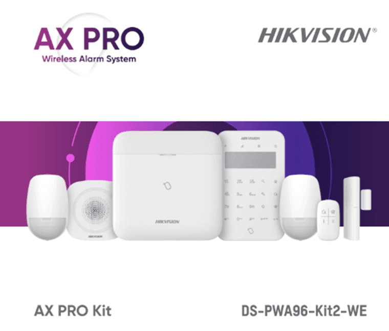 Kit de alarma wireless AX PRO Middle Level DS-PWA96-Kit2-WE contine: 1 x DS-PWA96-M-WE (96 zones wireless control