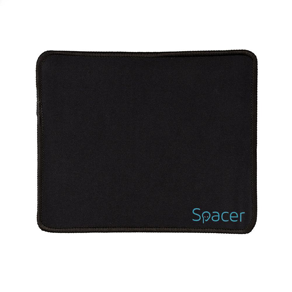 MOUSE PAD SPACER SP-PAD-S, cauciuc si material textil, cusut pe margine, 220x180x2mm, negru