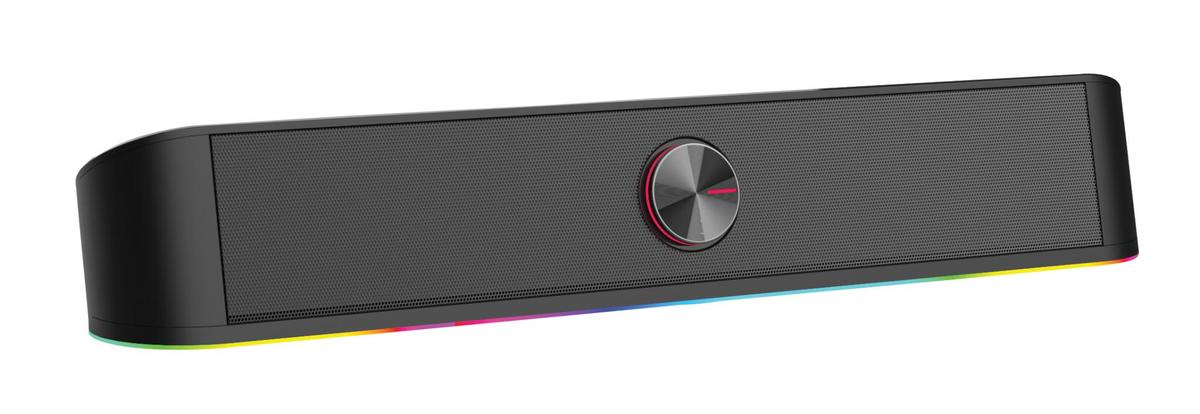 Soundbar gaming Serioux Yron RGB, putere: 3W x 2, impedanță: 4Ω, frecvență: 150Hz - 20KHz, sensibilitate:750mv ± 50