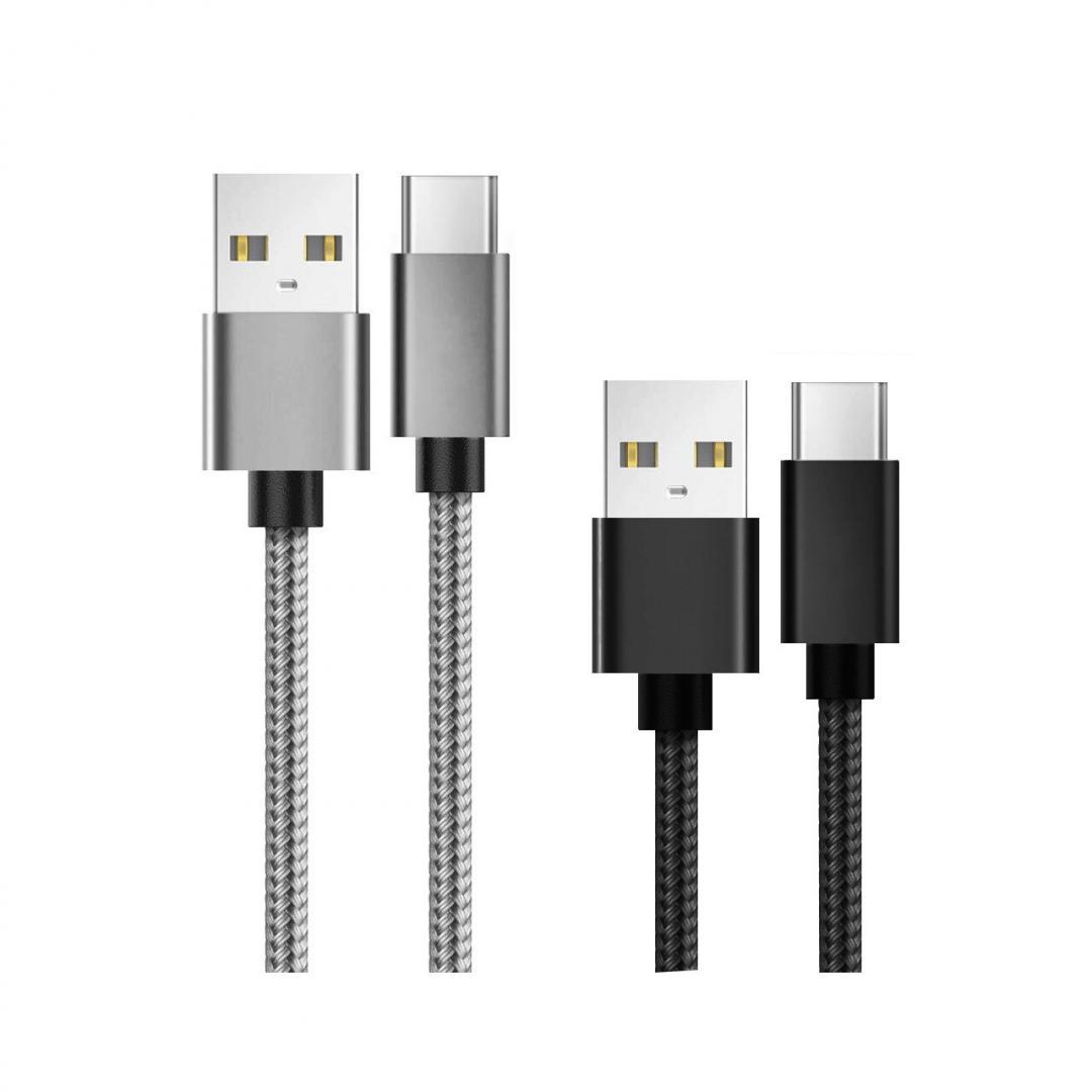 Set Cabluri Lemontti Bending Aluminum USB-A la USB-C, - material: impletitura de Nylon + aliaj de aluminiu