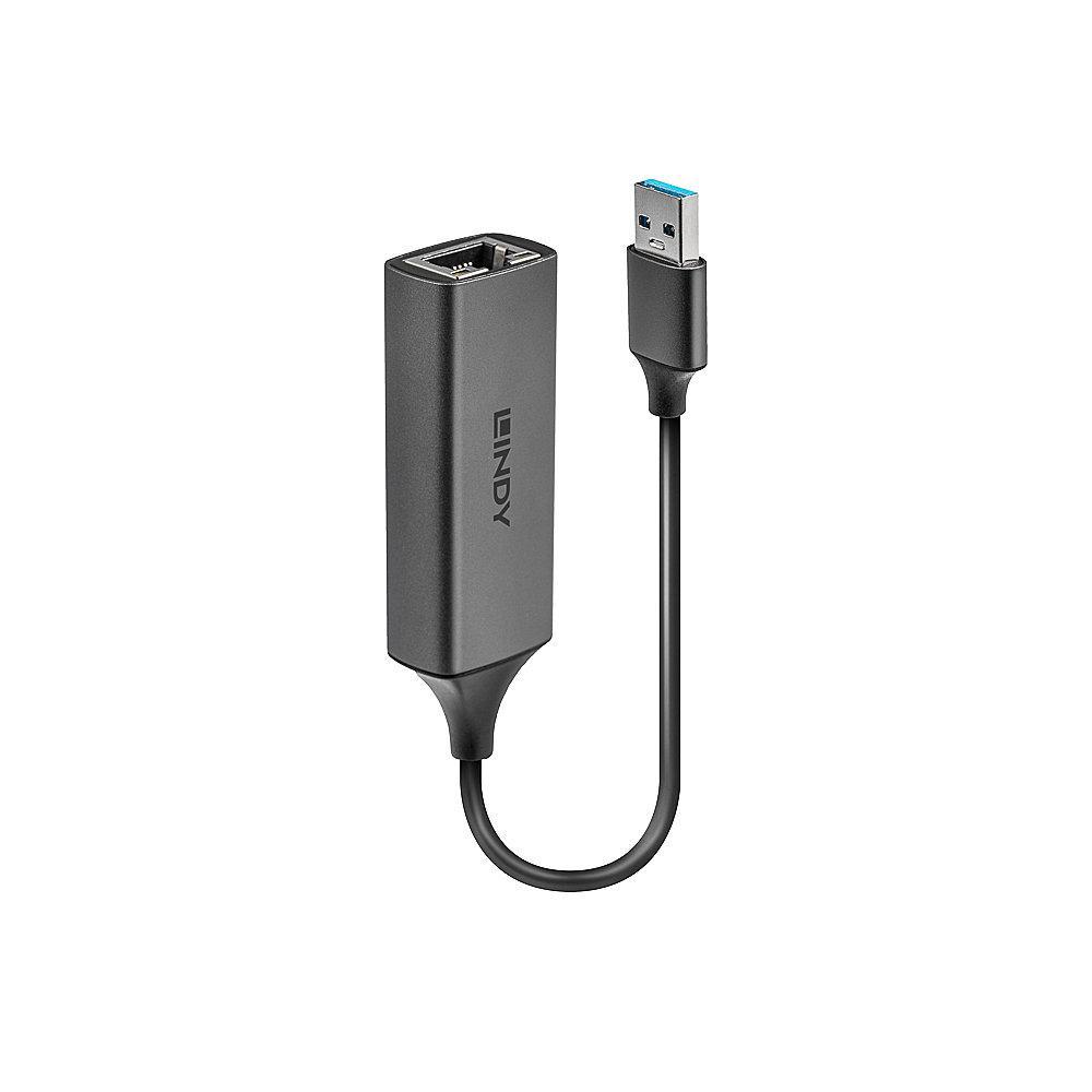 Hub USB LINDY USB 3.0 Gigabit Ethernet Converter, USB-A, 1 port, RJ-45, Argintiu