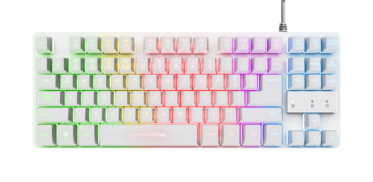 Tastatura Gaming Trust GXT 833W THADO, RGB, USB, Alb