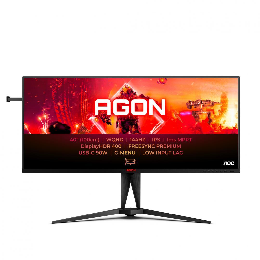 Monitor Consumer AOC AG405UXC, 40", 3440 x 1440 pixeli, Black, 3 ani Garantie