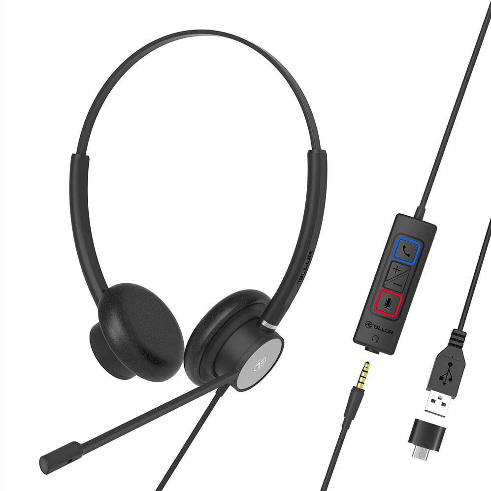 Casti Head-band Tellur Voice 420, Wired, negru