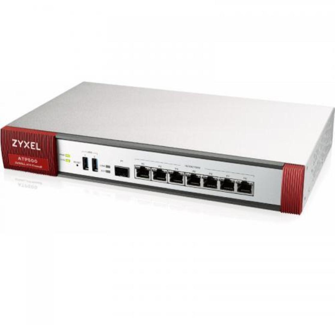 Zyxel ZyWALL ATP500 Next Generation Firewall, 7 (Configurable), 1 x SF, 2,600Mbps, Console port DB9, Rack-mountable