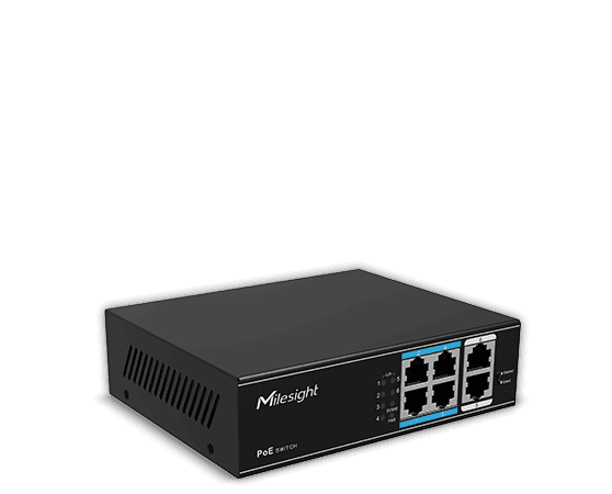 "Switch Milesight MS-S0208-GL; Porturi:8×100Mbps PoE ports (RJ45) +2×1000Mbps unlink ports; Maxim 30 W per port