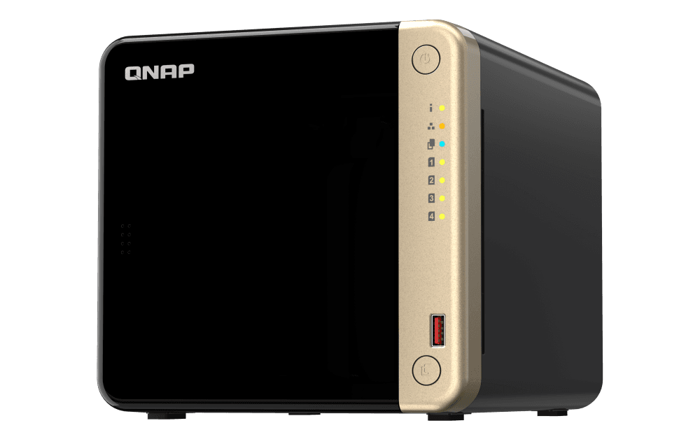 NAS QNAP 464 4-Bay, CPU Intel Celeron N5105/N5095 4-core/4-thread Processor, RAM 8 GB DDR4 (onboard, not expandable)