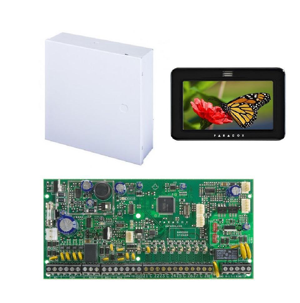 Centrala Paradox SP6000+; 8 zone pe placa (16 cu dublare zona ATZ);2 PGM pe placa