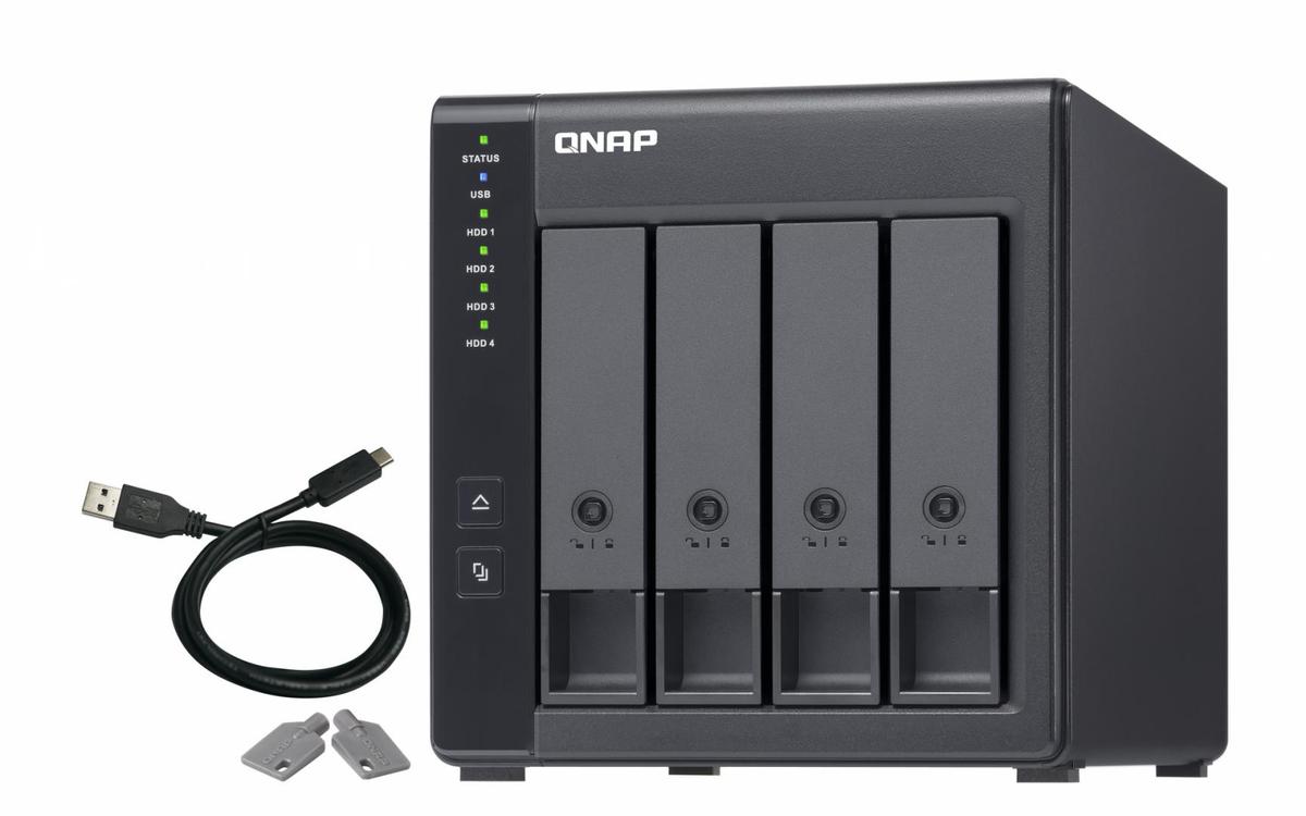 Extensie USB QNAP TR-004 4-Bay, 2.5/3.5 SATA 3Gbps HDD (compatibile cu SATA 6Gbs/, 3Gb/s, neincluse), 1xUSB3.0 (type-c)