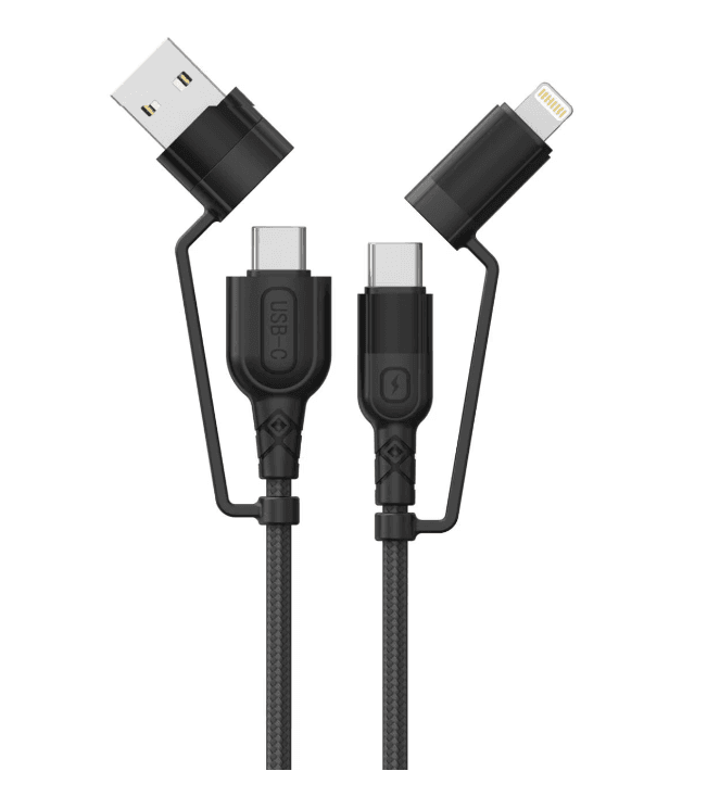 Cablu Audio Lemontti USB A&C-USB-C, material: Aliaj aluminiu, Nailon impletit, lungime 1,2m